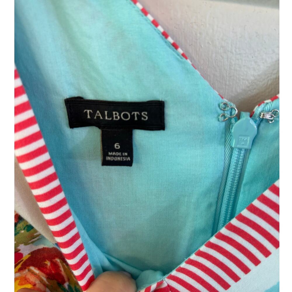 Talbot's Italian Bistro Sleeveless V-neck Fit and Flare Dress Size 6 - Picture 4 of 6
